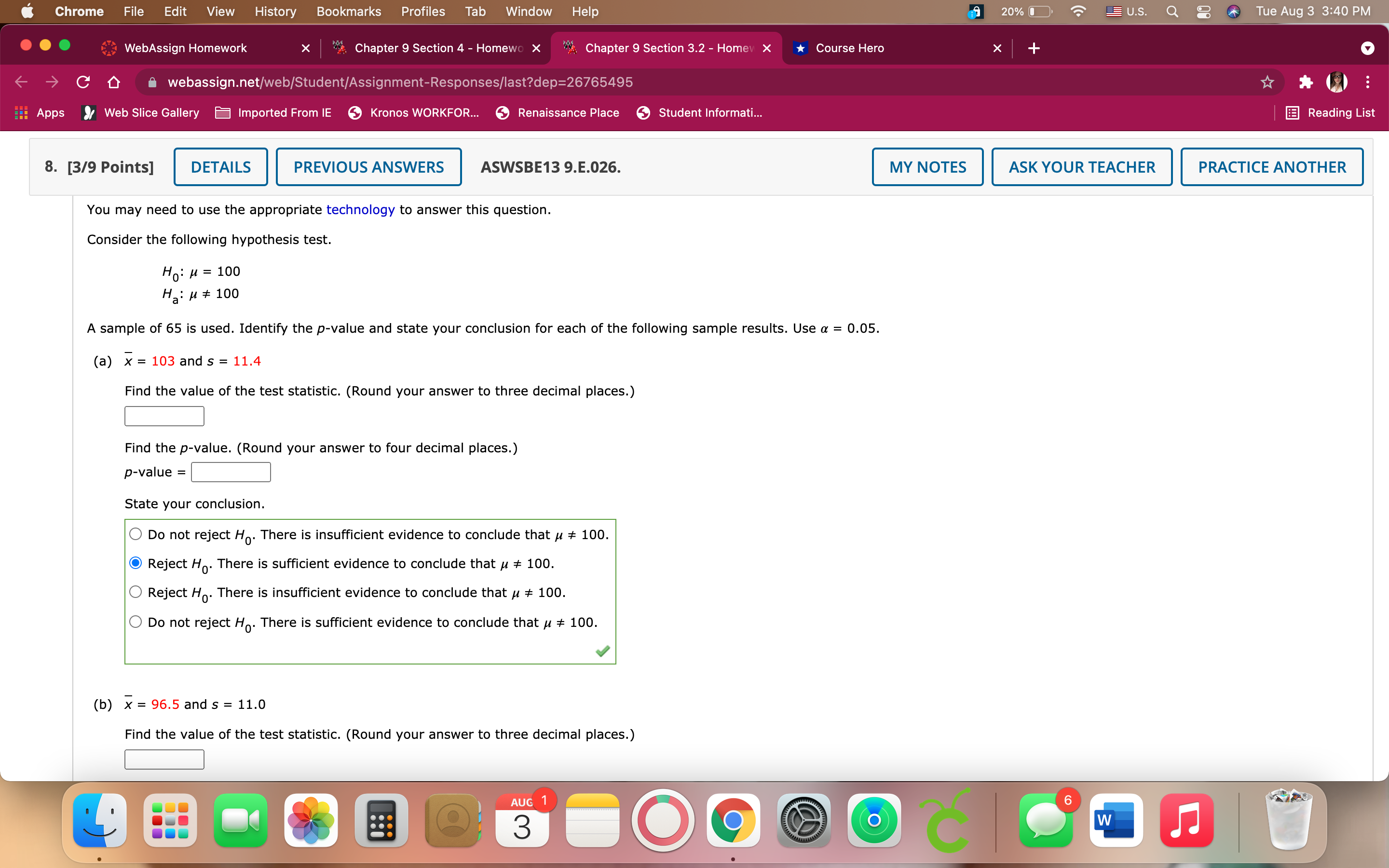 answers to three decimal places.) (a) two-tailed test, df = 7, t
