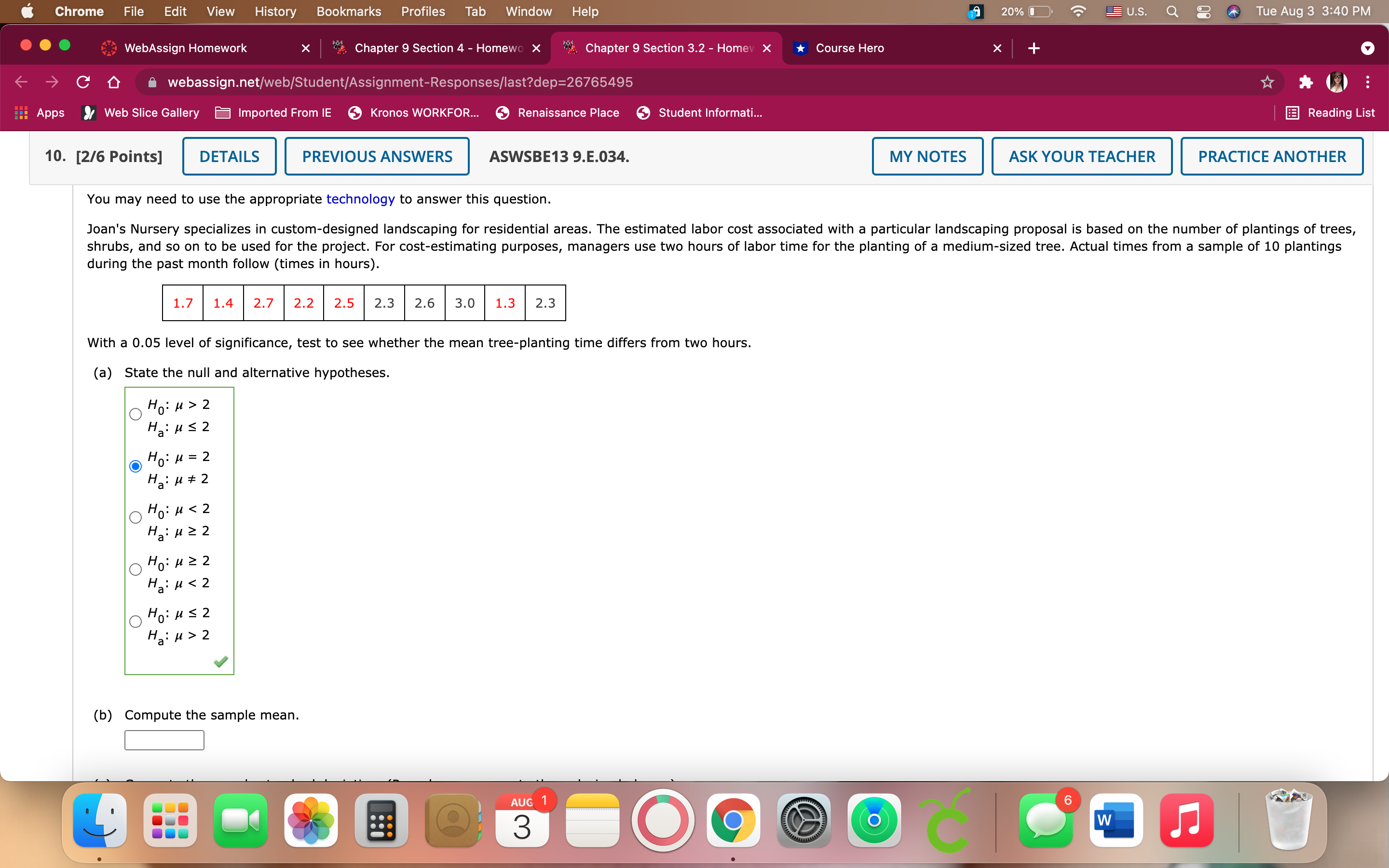 = 1.5 129 Tutorial 2. [-/5 Points] DETAILS MY NOTES ASK YOUR