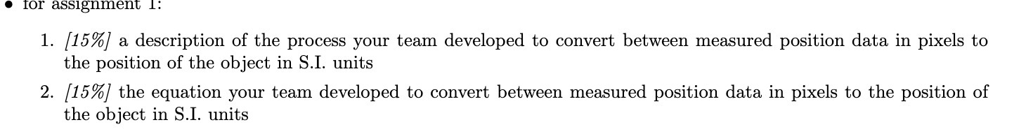  for assignment 1: 1. (15%) a description of the process your
