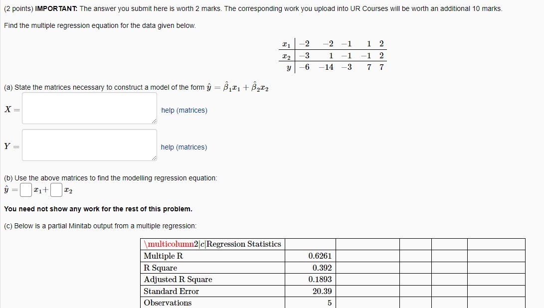 F Significance F Regression 1 804 804 1.93 0.258917 Residual 3 1247