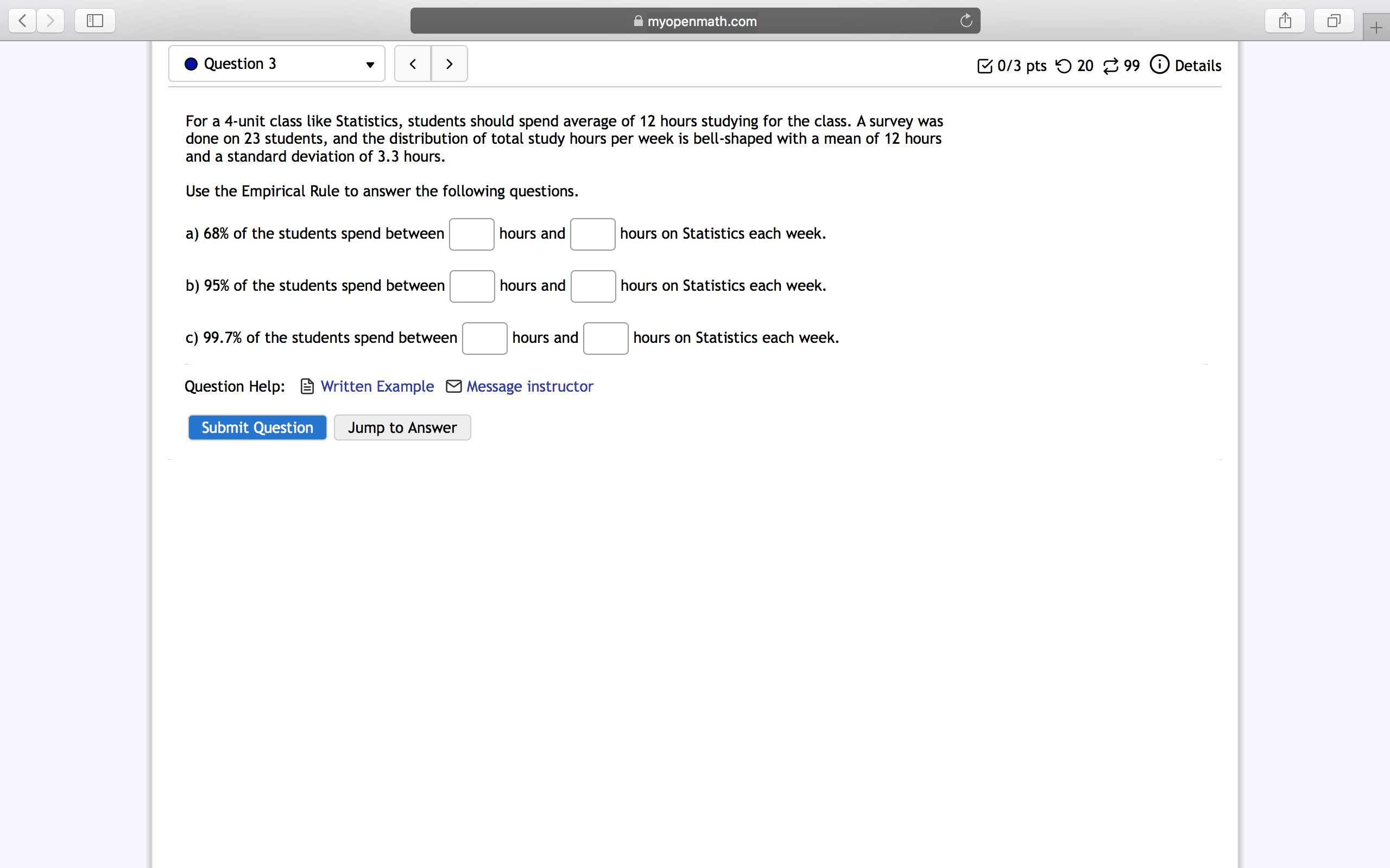 Q 99 Details Find the range, sample standard deviation and inter-quartile range