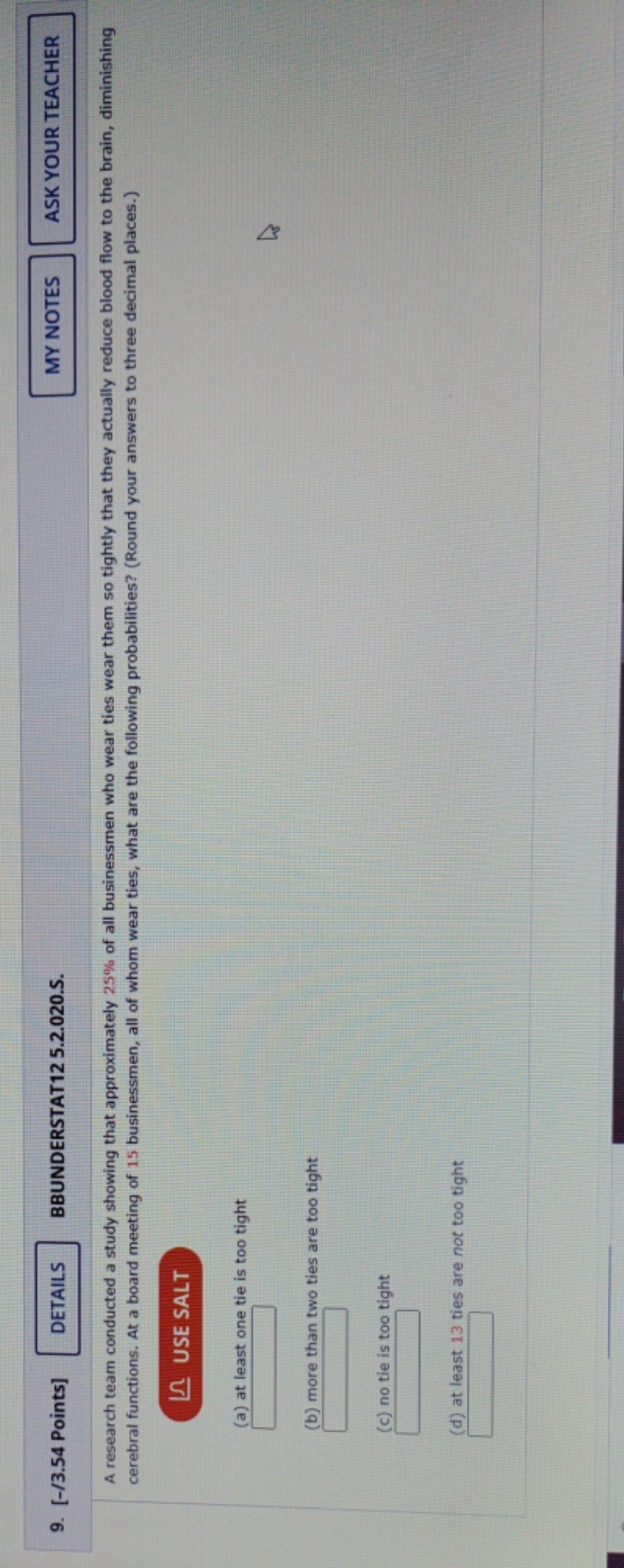 help please 9. [-/3.54 Points] DETAILS BBUNDERSTAT12 5.2.020.S. MY NOTES ASK YOUR