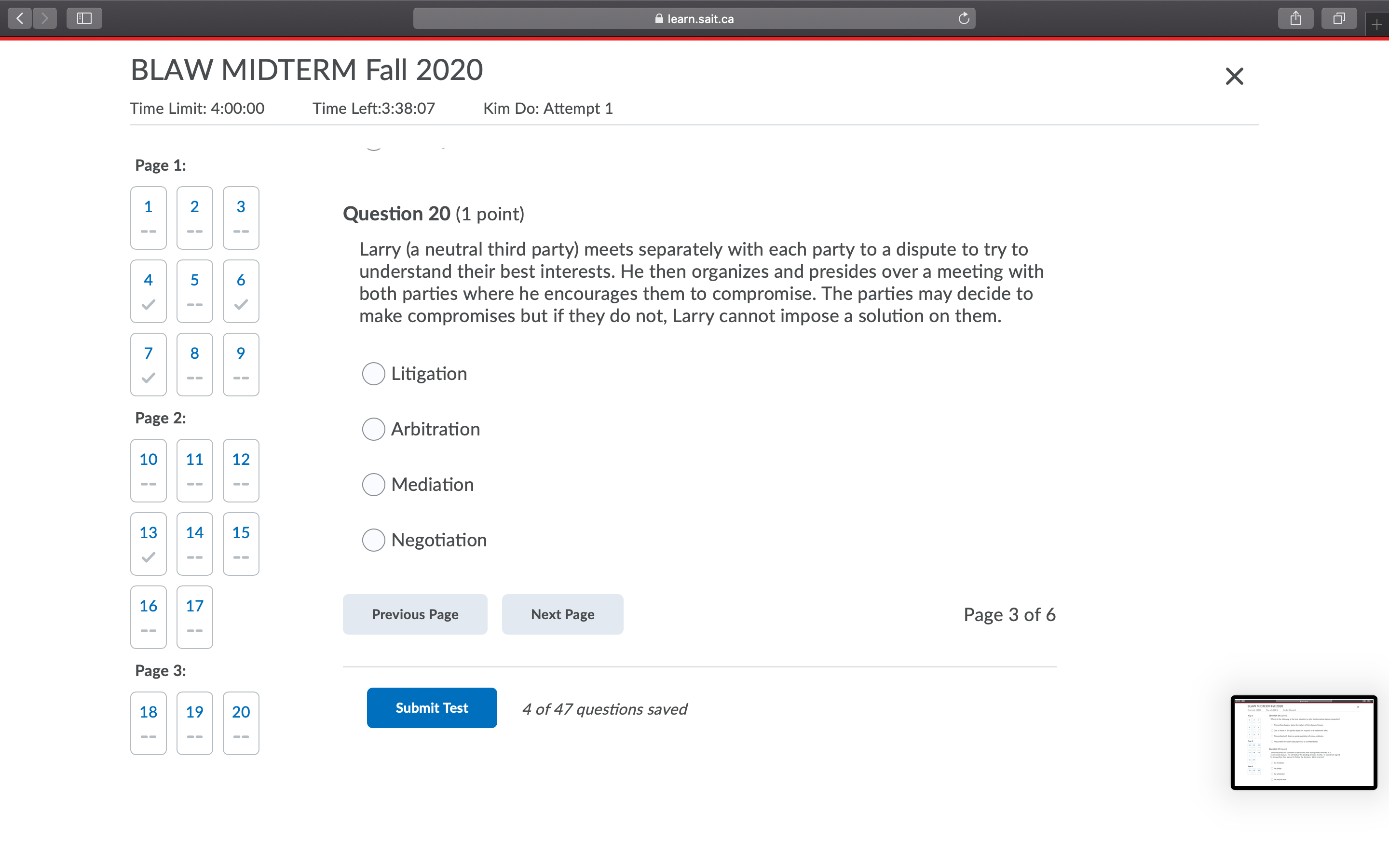 4:00:00 Time Left:3:38:10 Kim Do: Attempt 1 Page 1: Question 18 (1