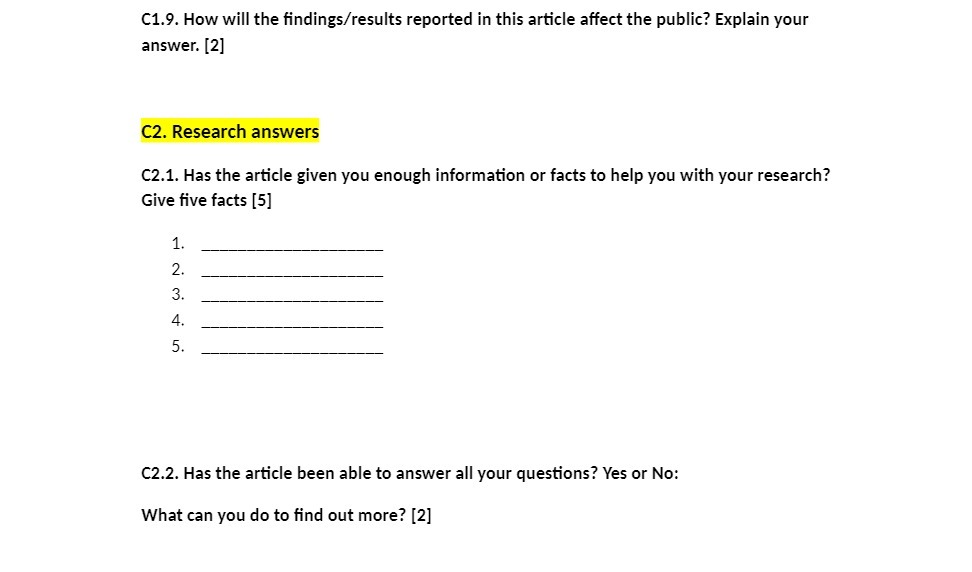 C1.9. How will the findings/results reported in this article affect the