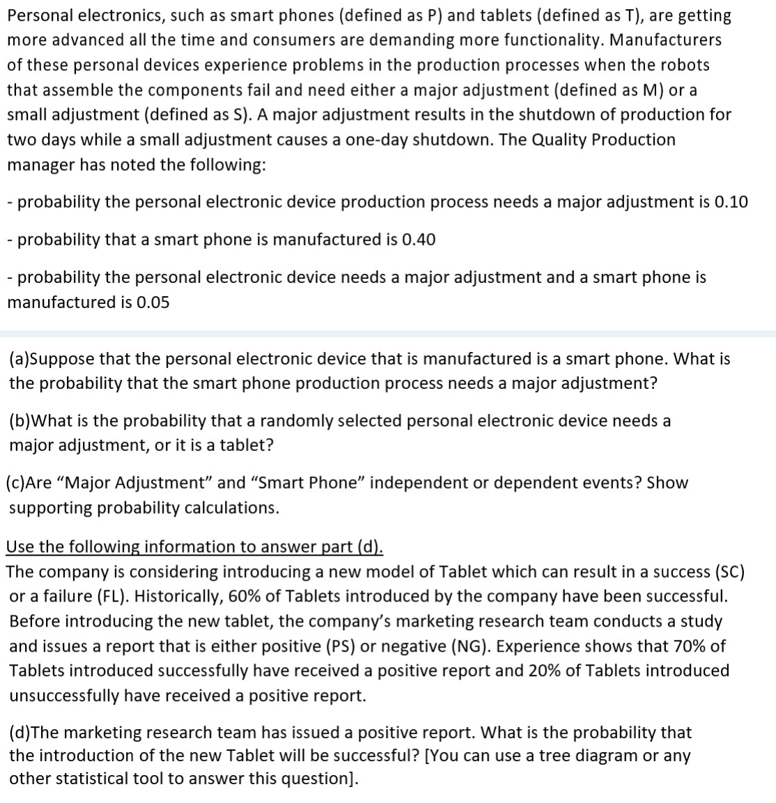 Personal electronics, such as smart phones (defined as P) and tablets