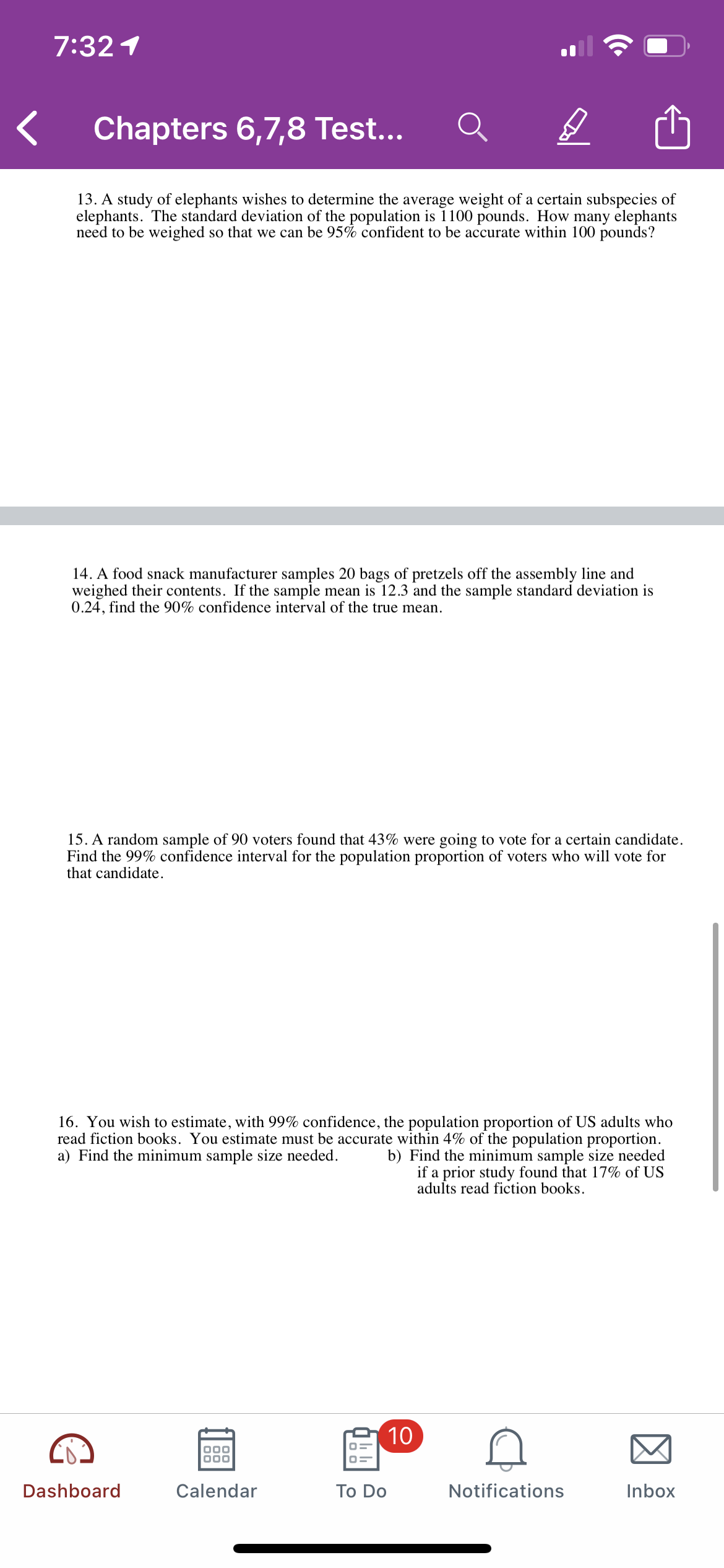 Answer the following questions 7132 '7 ( Chapters 6,7,8 Test... 13. A