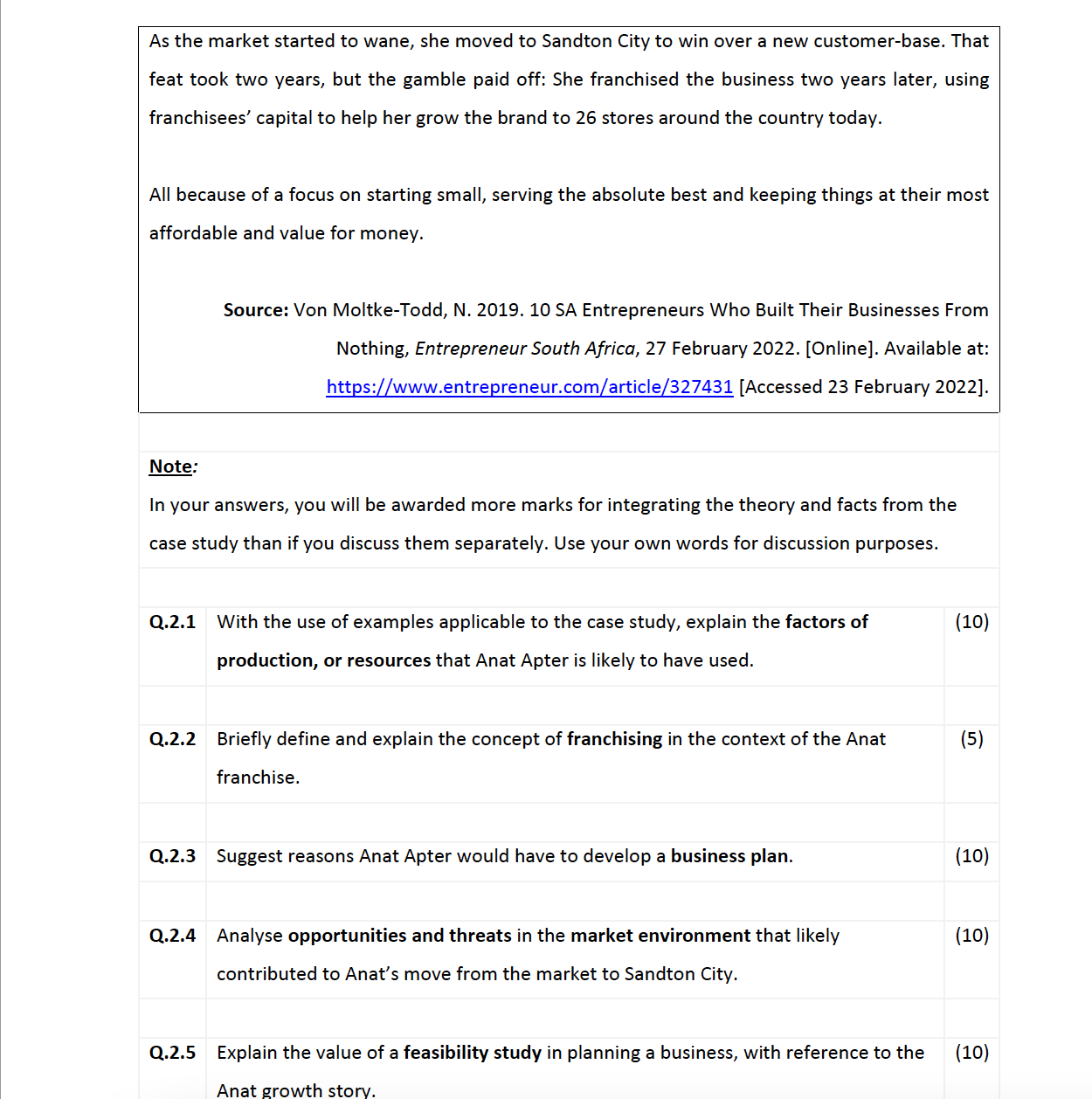 answer the questions that follow. Anat Apter, founder of falafel and shawarma