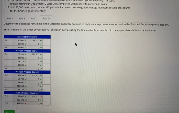 are added at the beginning of the process in Department 1; no