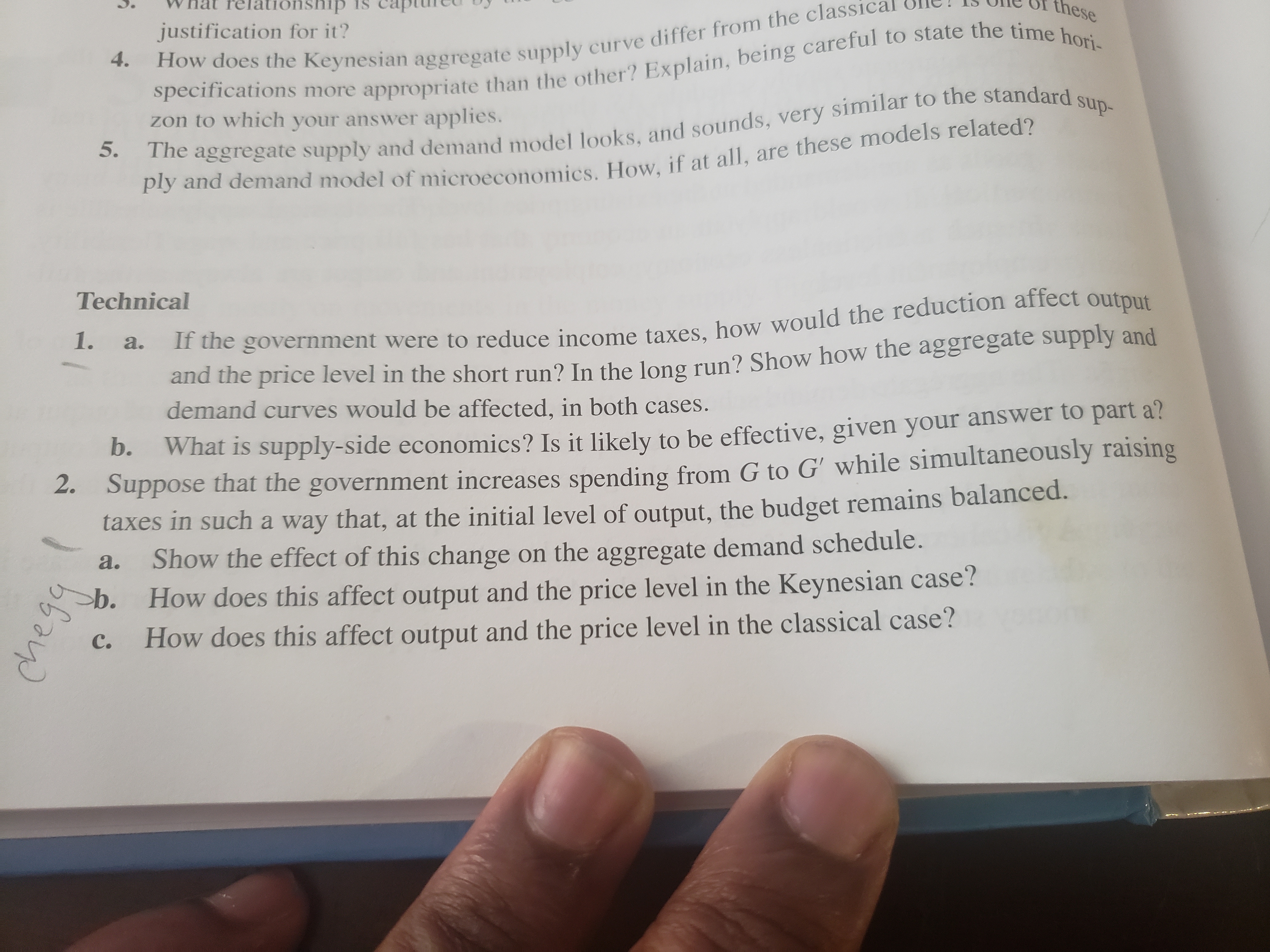  justification for it? 4. How does the Keynesian aggregate supply curve