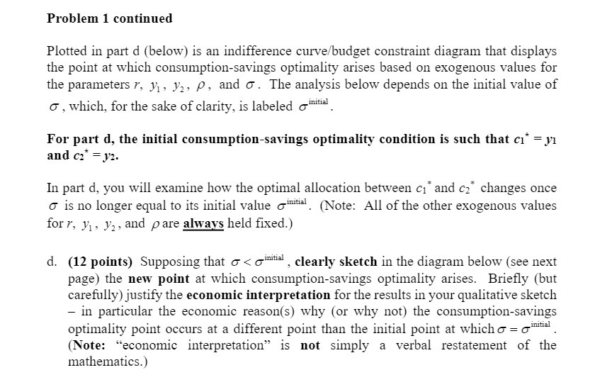  Problem 1 continued Plotted in part d (below) is an indifference