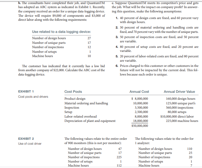 device and an order for 1 harmonic analyzer. The costs and prices