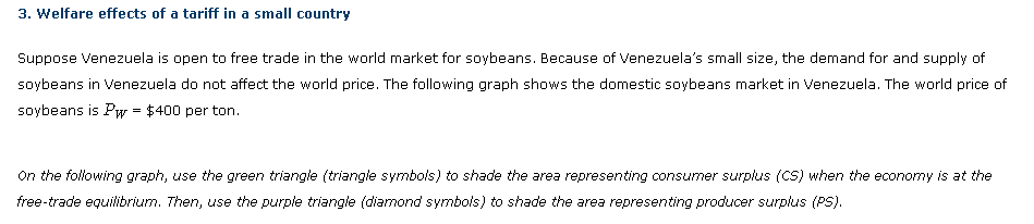 3. Welfare effects of a tariff in a small country Suppose Venezuela