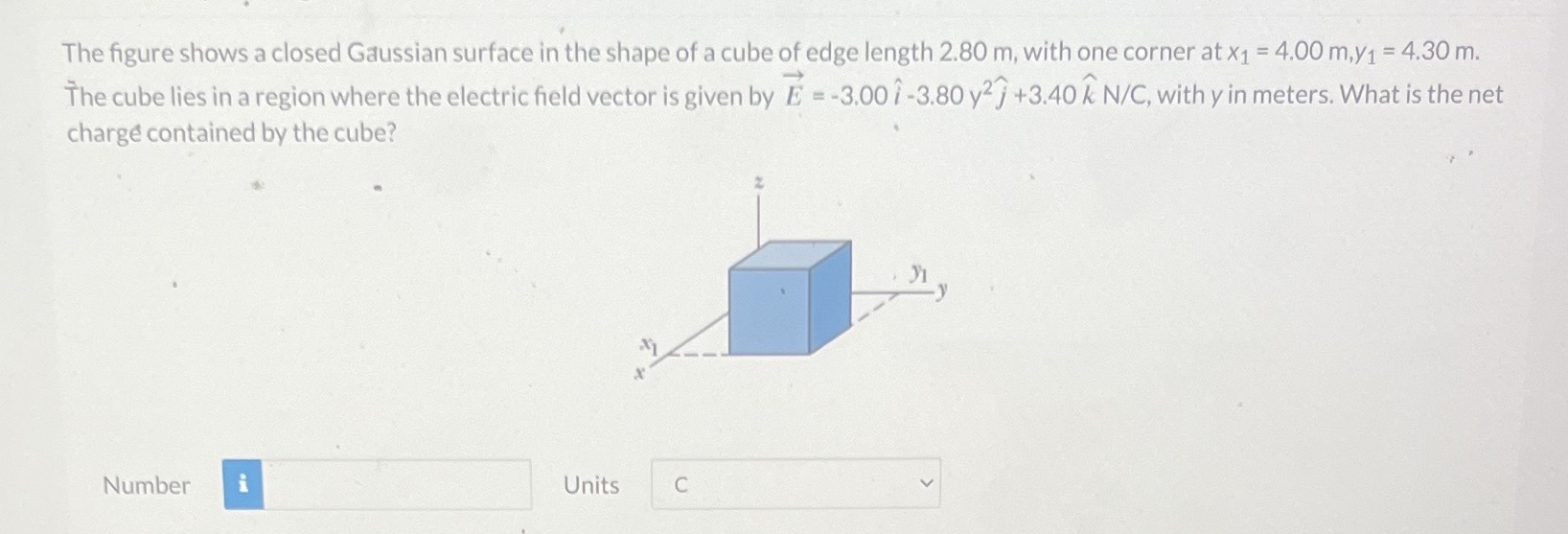  The figure shows a closed Gaussian surface in the shape of