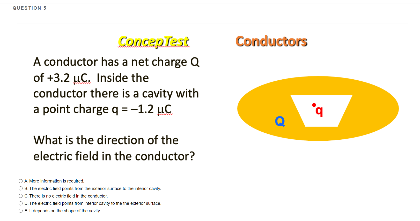  QUESTION 5 (\"r ' w? ' e P Conductors A conductor