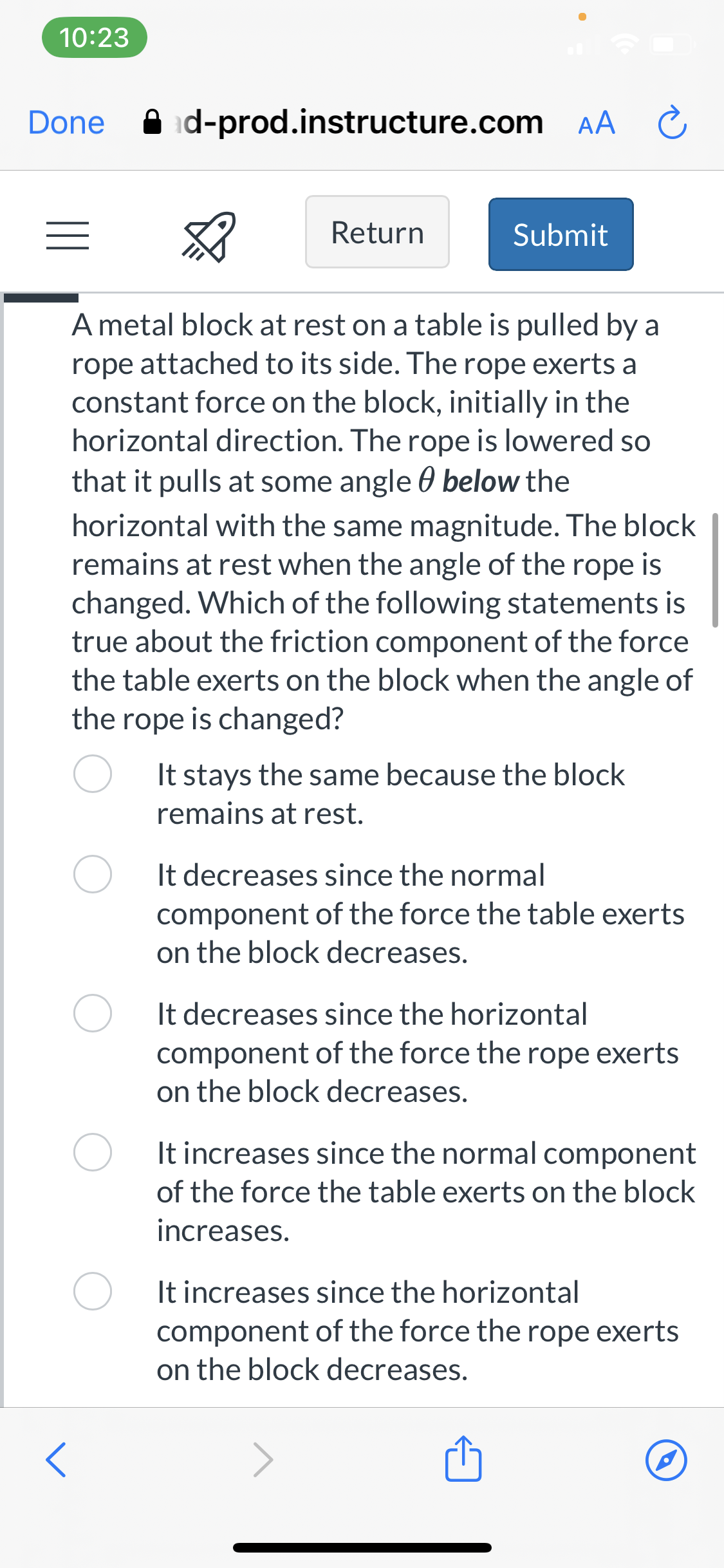 magnitude of the acceleration of the hanging object after you release the