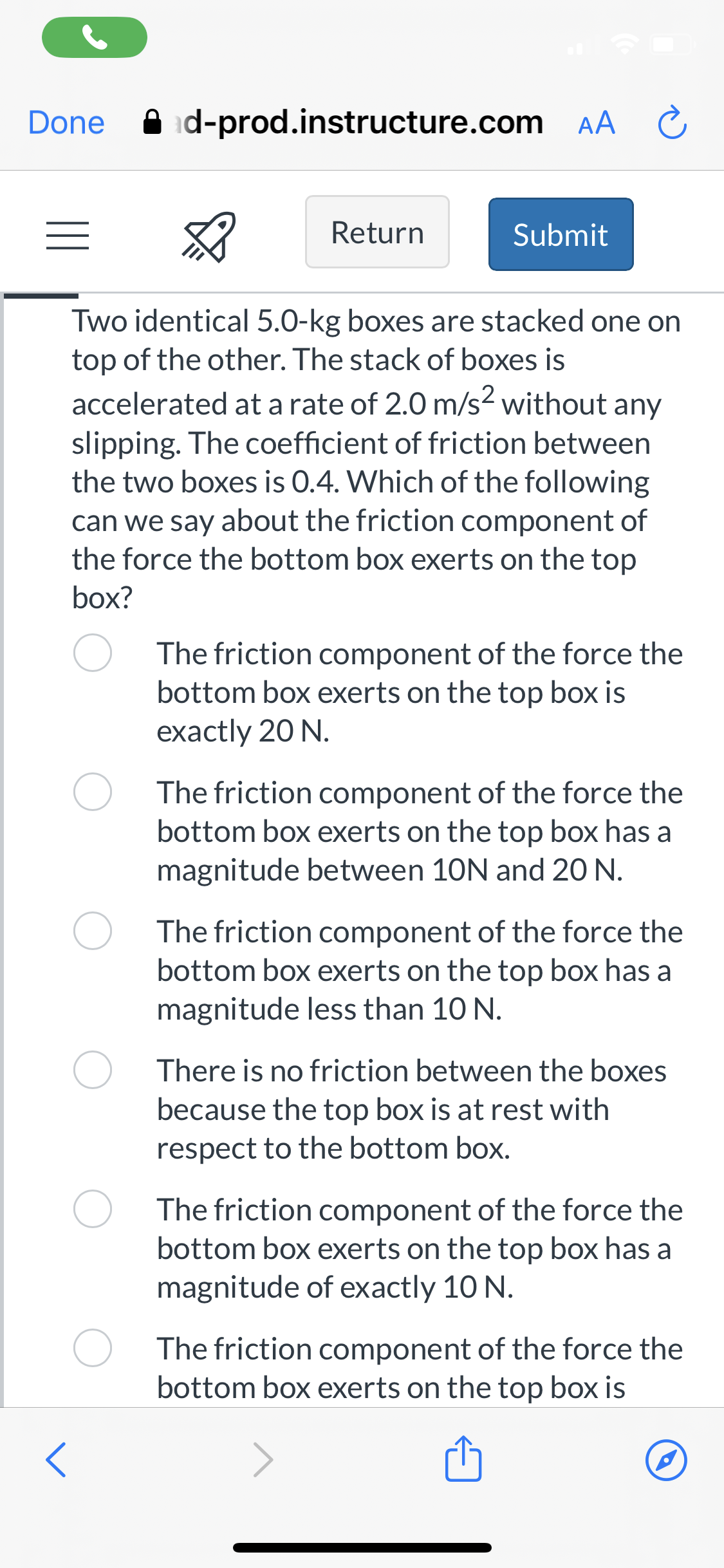 block on the horizontal surface? Less than g More than g Equal