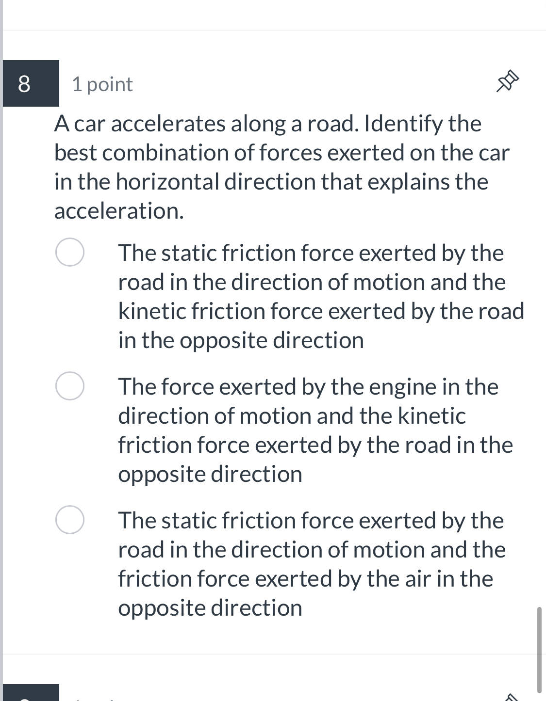 blocks. _ 4 \"as as 1 point A box is sliding across
