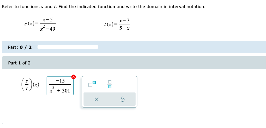 Refer to functions 3 and if. Find the indicated function and