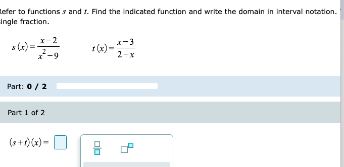 write the domain in interval notation. 1'5 x-T silt)= r = x2-49