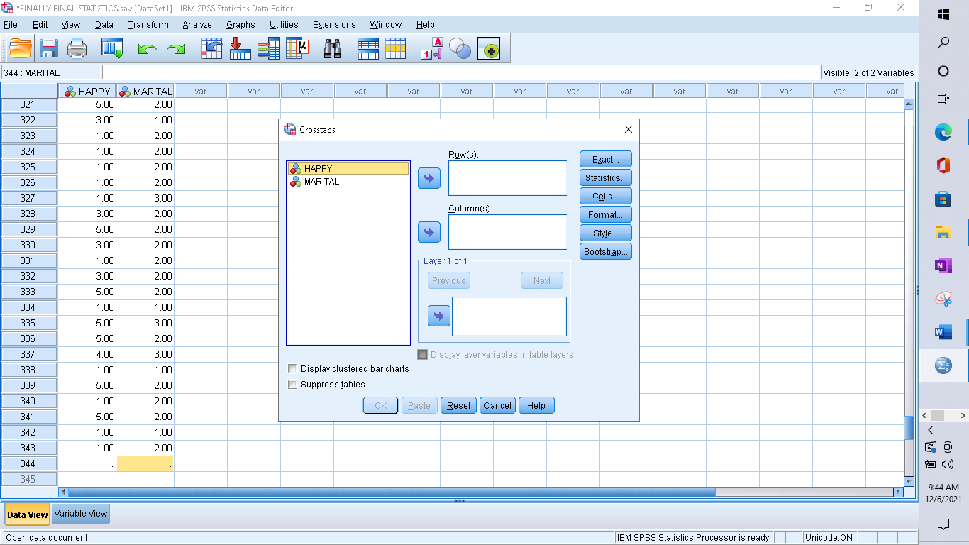  *FINALLY FINAL STATISTICS.sav [Data Set1] - IBM SPSS Statistics Data Editor