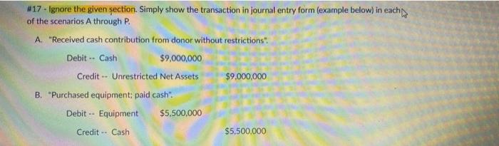  #17 - Ignore the given section. Simply show the transaction in
