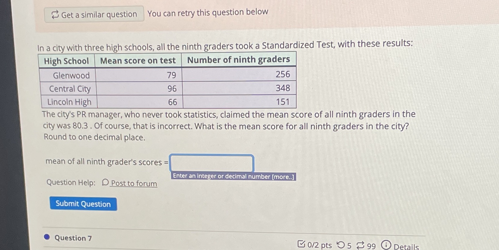  Get a similar question You can retry this question below In