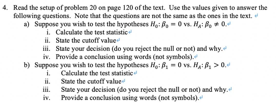 answer with explanation 4. Read the setup of problem 20 on page