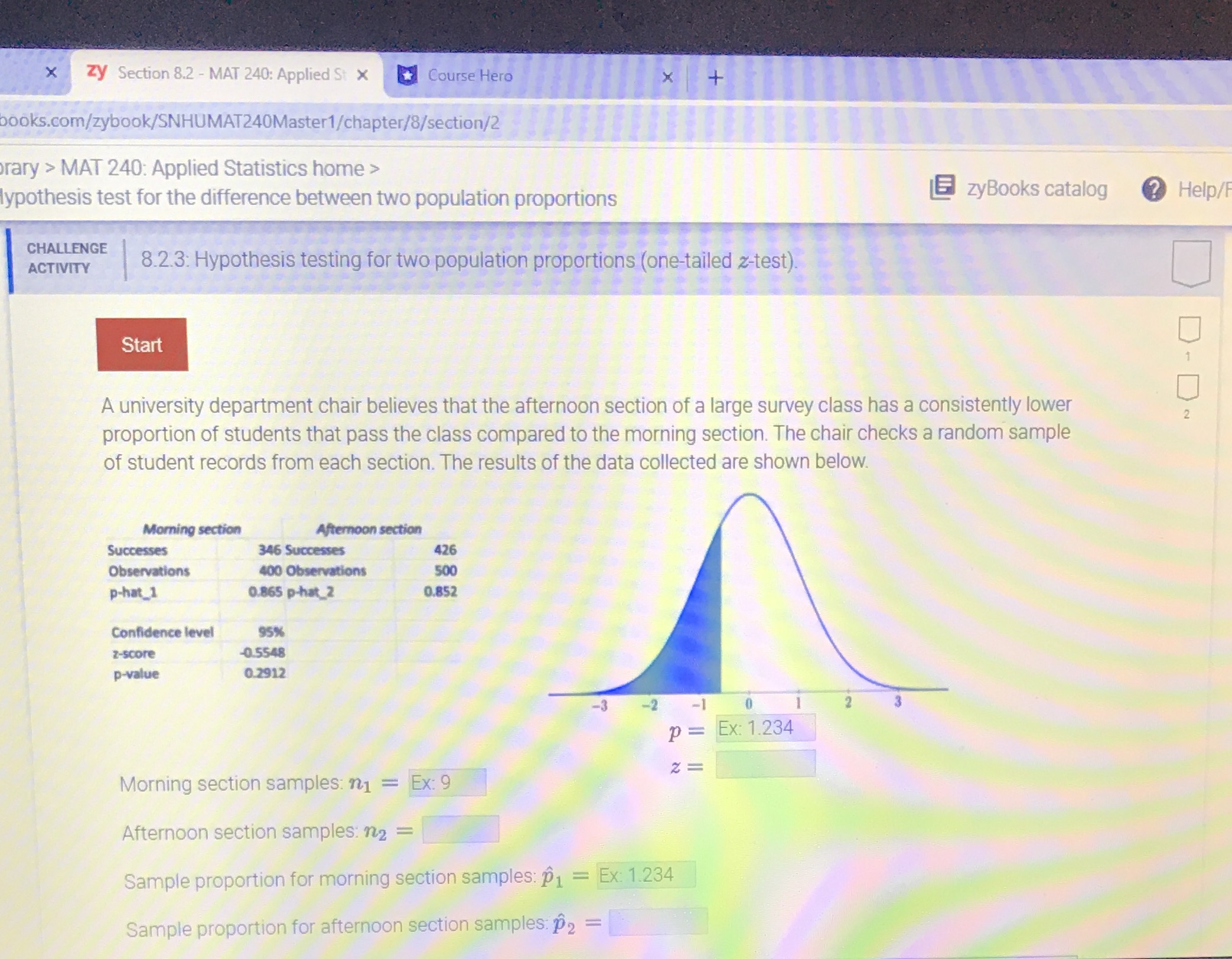 Math 240 X zy Section 8.2 - MAT 240: Applied St X