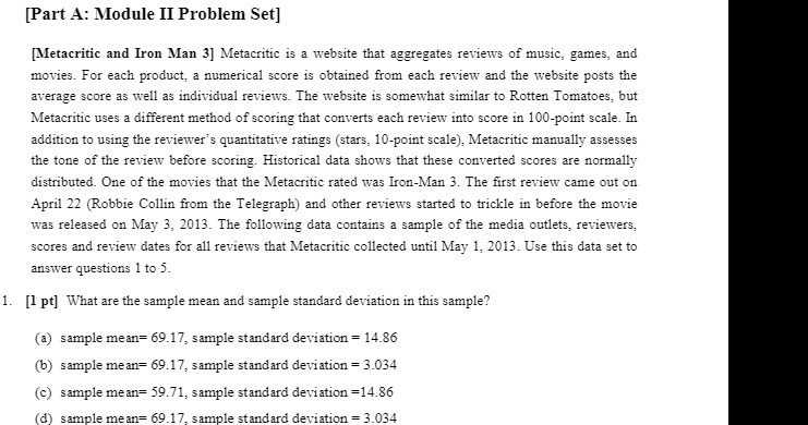  [Part A: Module 1] Problem Set] [Metacric and Iron Man 3-]