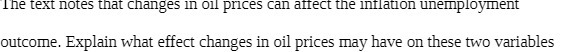  The text notes that changes in oil prices can affect the