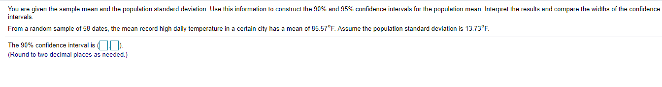 the population mean and o = 19.1. Assume the population is normally