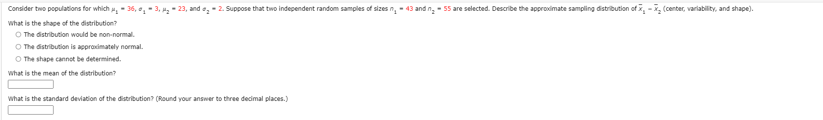 help me in this problems Consider two populations for which u, =