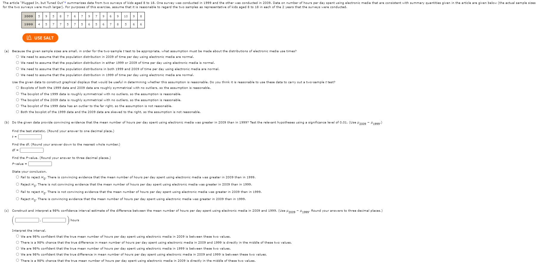 that two independent random samples of sizes n, = 43 and n,