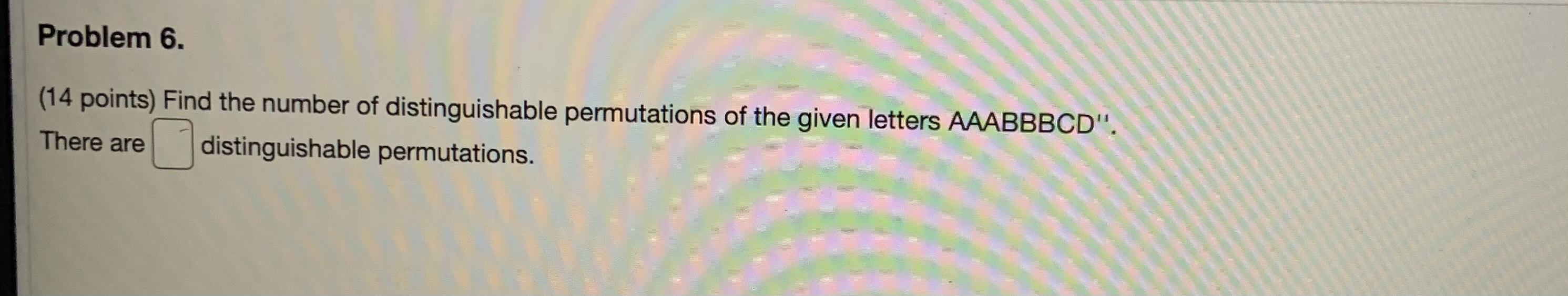 following events: 1. A six is drawn. Answer: 2. A club or