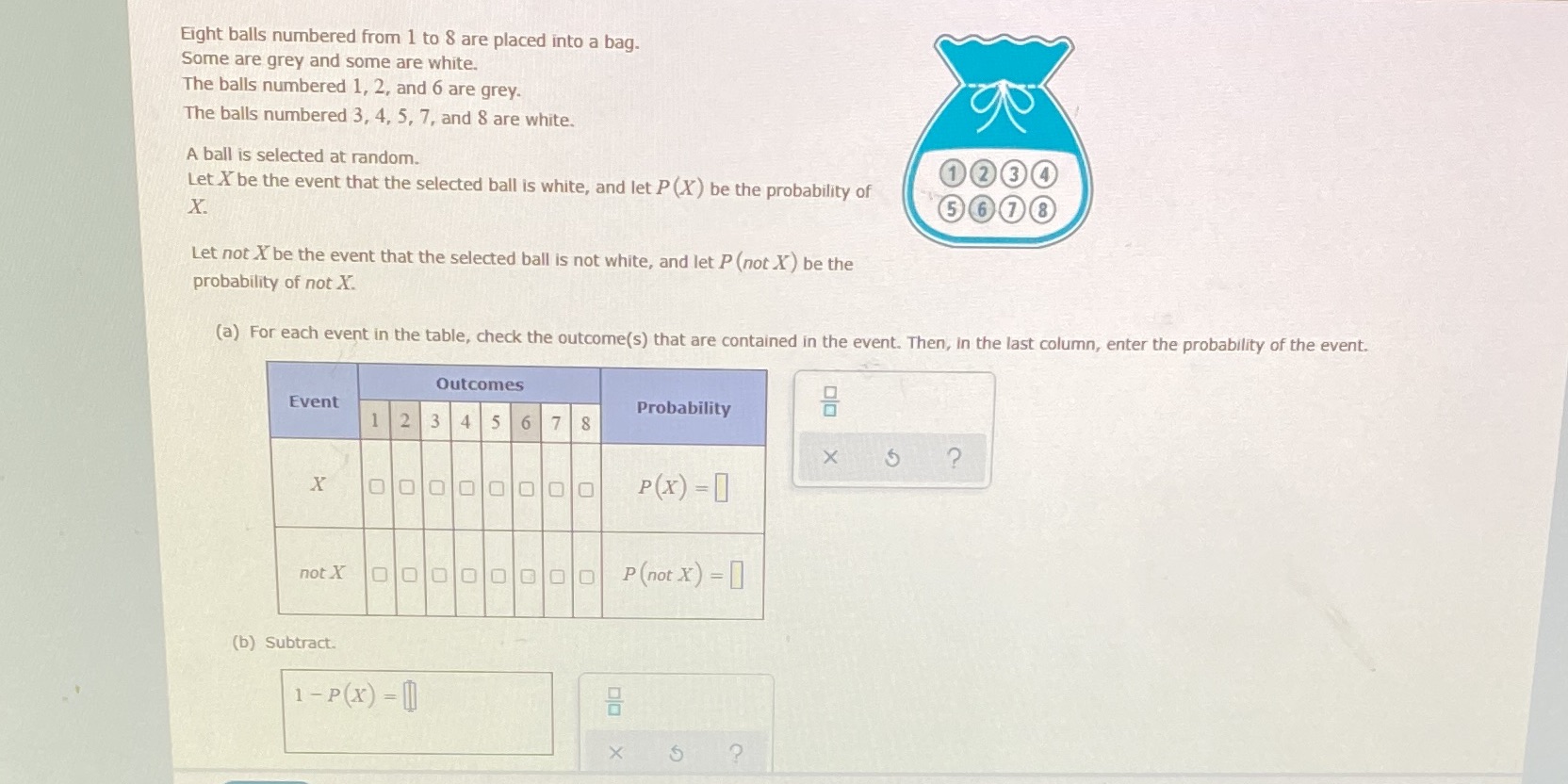 Please Eight balls numbered from 1 to 8 are placed into a