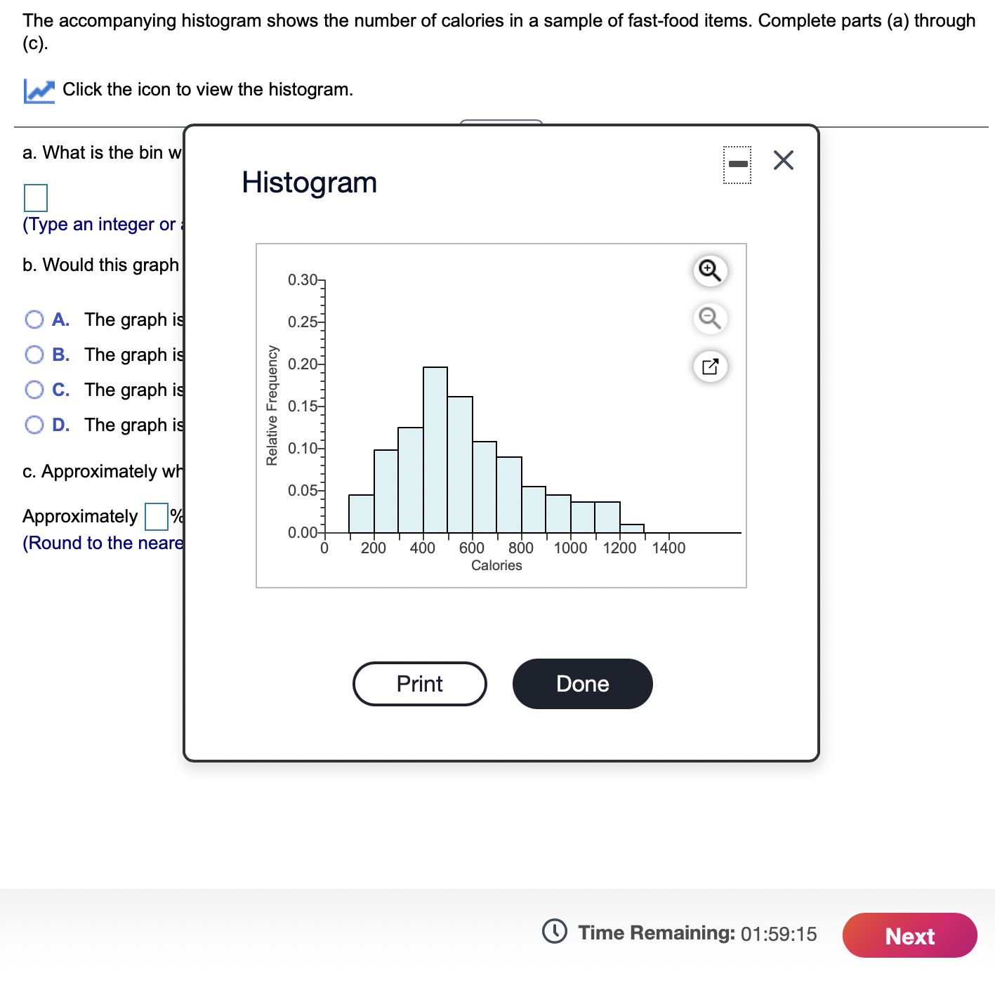 A. What is the bin width of the histogram? Integer or decimal,