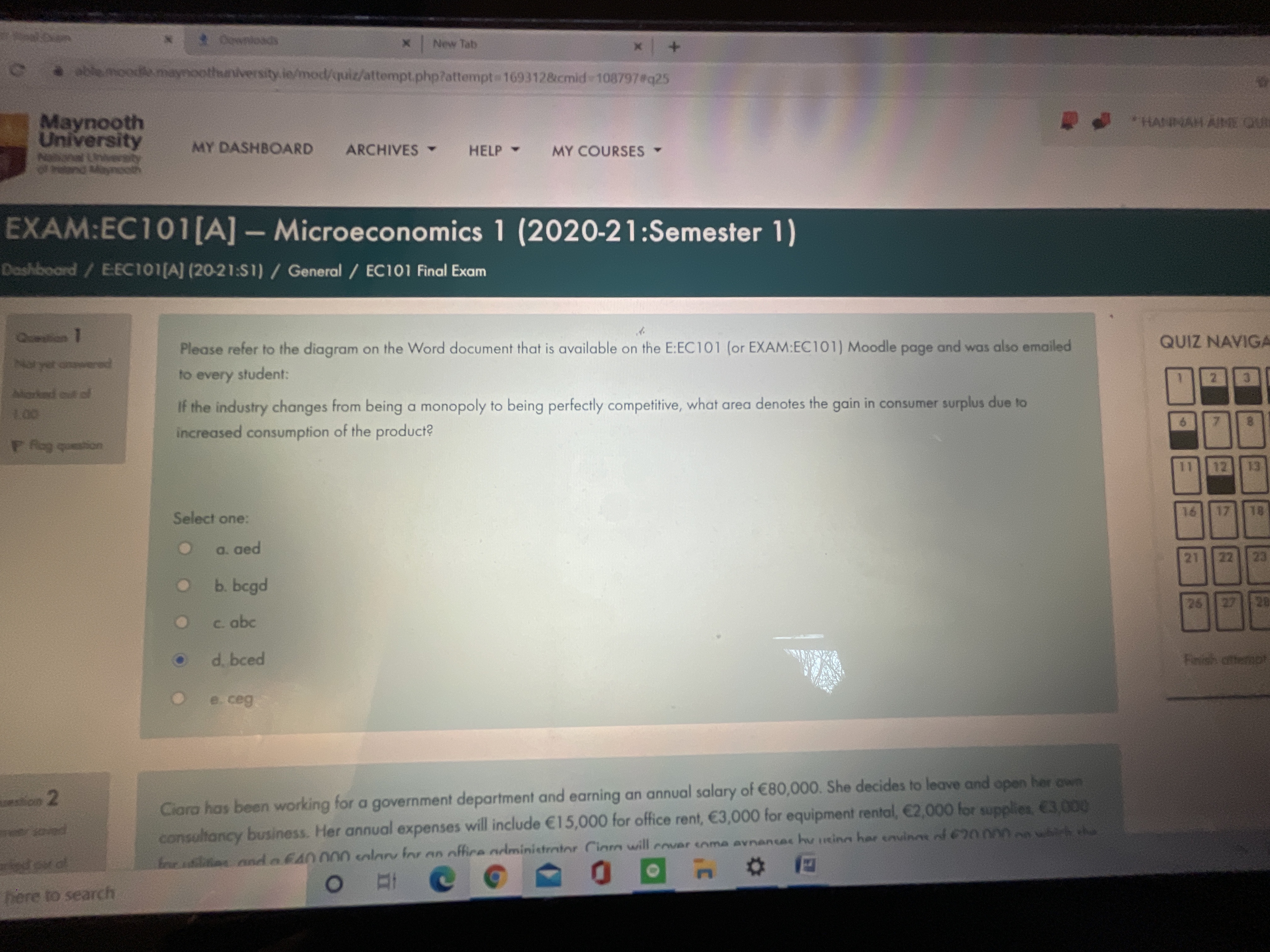 108797#q25 Maynooth University HANNAH AILE QU MY DASHBOARD ARCHIVES HELP - MY