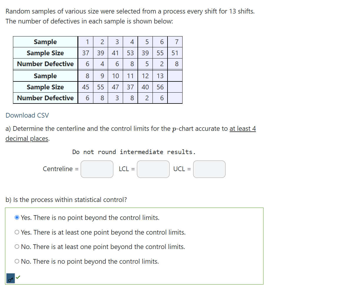 with the sample range and mean are shown below: Process Data Day
