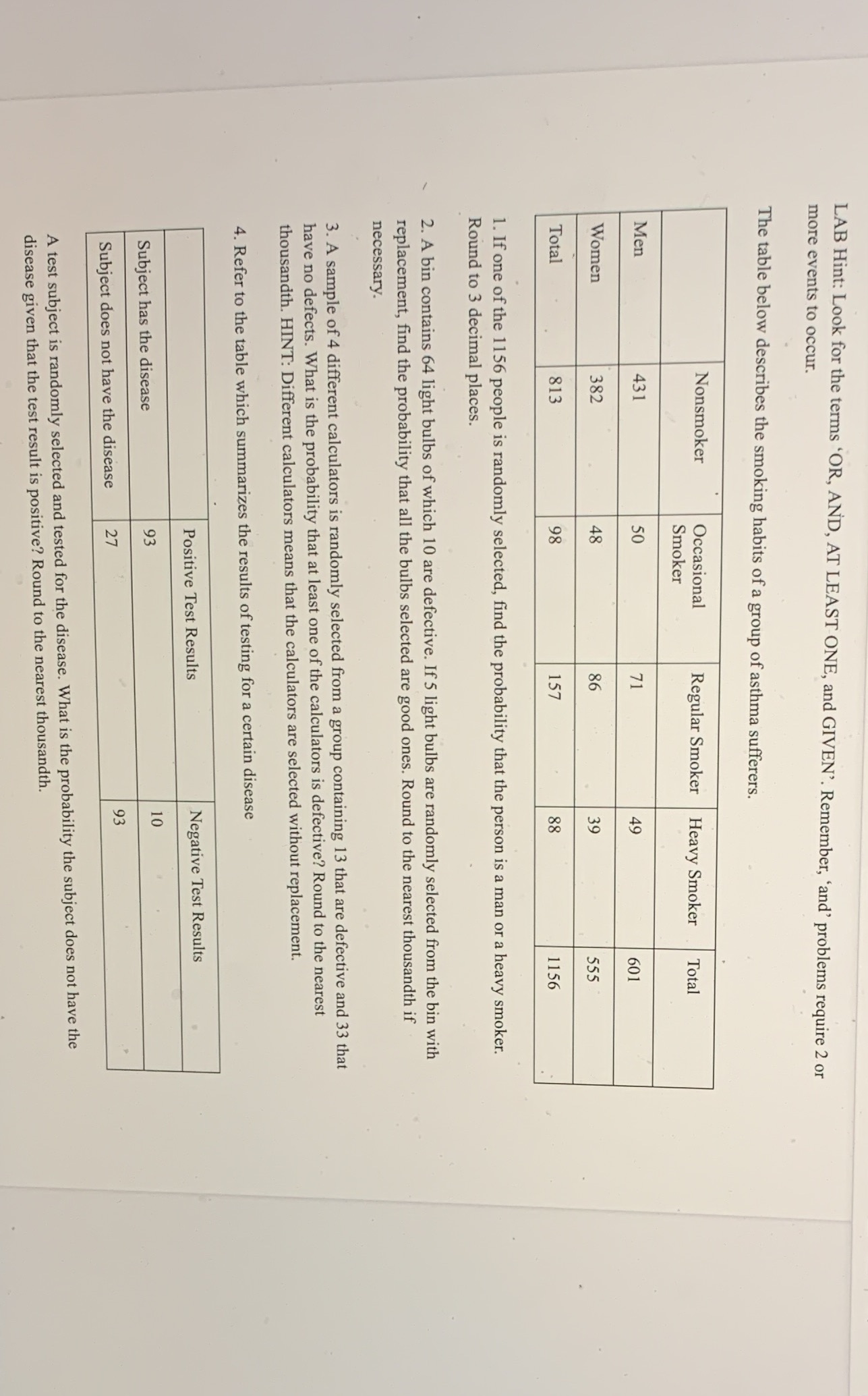 Please help me answer the questions in the image. LAB Hint: Look