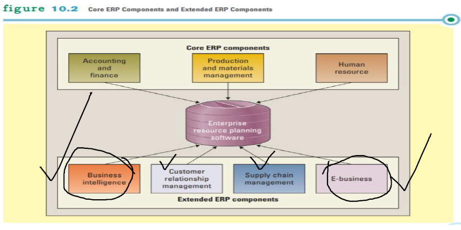 figure 10.2 Core ERP Components and Extended ERP Components Core ERP