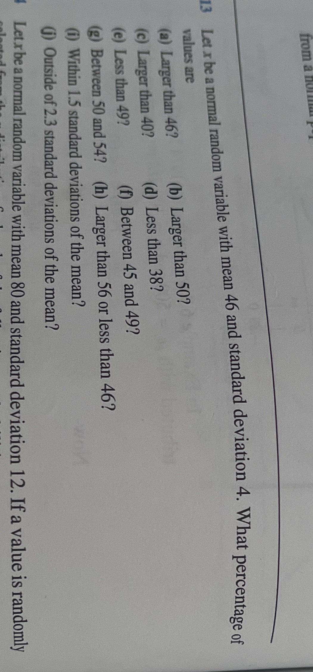 from a noll 13 Let x be a normal random variable