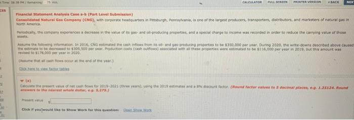  CALCULATOR FULL SCREEN PRINTER VERSION BACK NOT Financial Statement Analysis Case