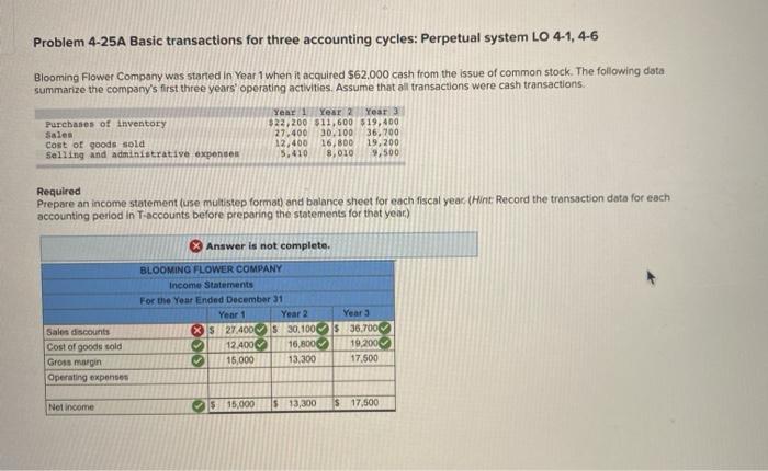  what do i need to and fix? Problem 4-25A Basic transactions