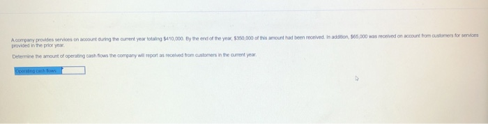  A comany provides services on account during the Burent year long