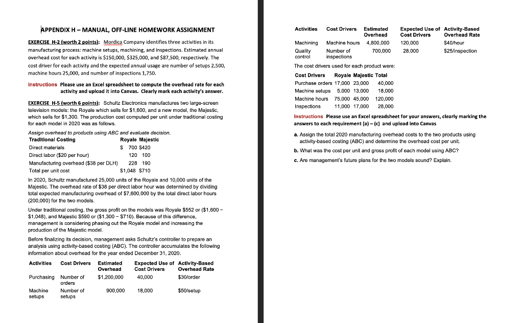 Please put your answers in an Excel spreadsheet, clearly marking all answers