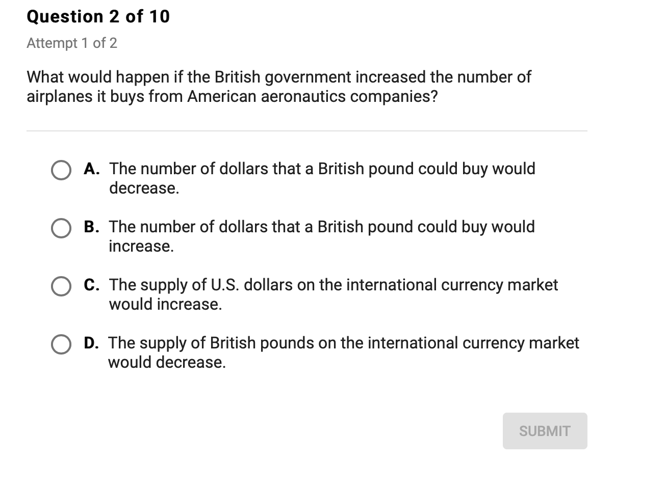 Please help me answer this! Question 2 of 10 Attempti of2 What