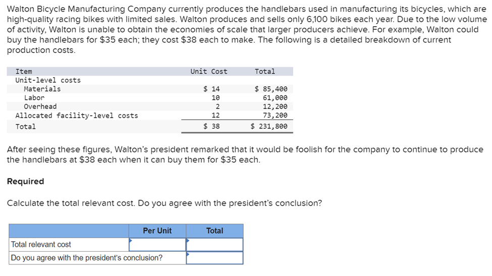 handling ($8.58 per unit) Customer billing costs (1% of sales) Depreciation on
