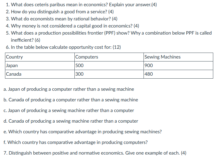 Help with the questions below 1. What does ceteris paribus mean in