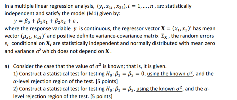 Linear regression proof question In a multiple linear regression analysis. (35:,in zzy-Li