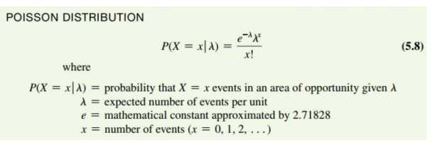  Solve the following five problems showing work, using the Poisson Distribution